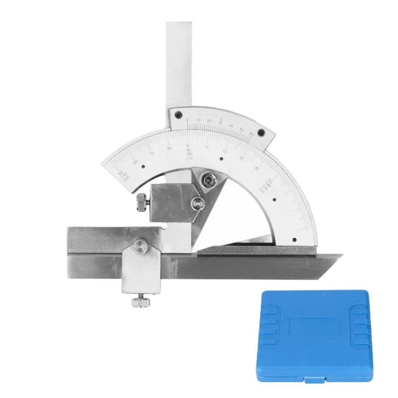 

Угломер-транспортир Vernier Bevel Protractor 0-320 ° Универсальный угломер для точной настройки, измерительная линейка для деревообработки, хромированная высокоуглеродистая сталь