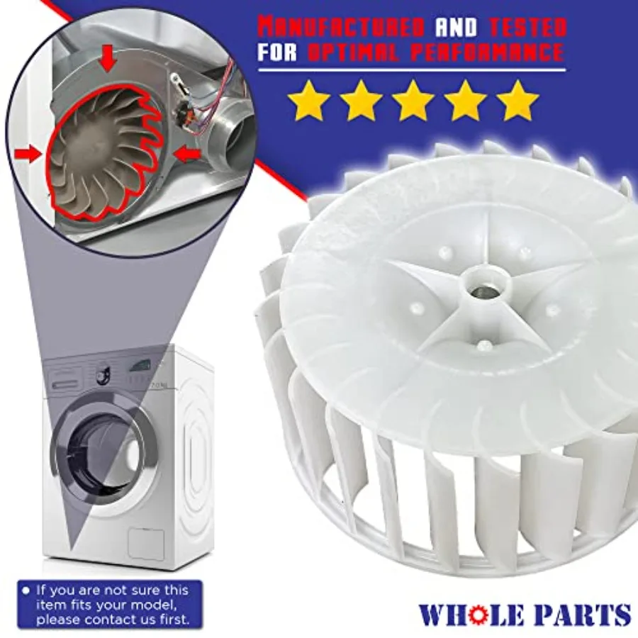 Whole Parts Dryer Blower Wheel Part # 00491640 - Replacement and Compatible With Some Bosch Dryers - Replaces AP3695075 648683