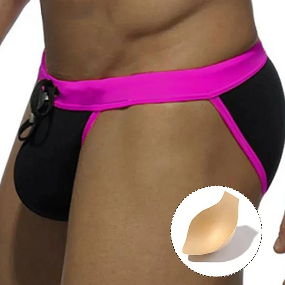 Sexy Men's Swimwear Trunk Underwear Male Beach Bathing Board Shorts Penis Pad Push Up Briefs Bath Suit Surfing Swimsuit Panties