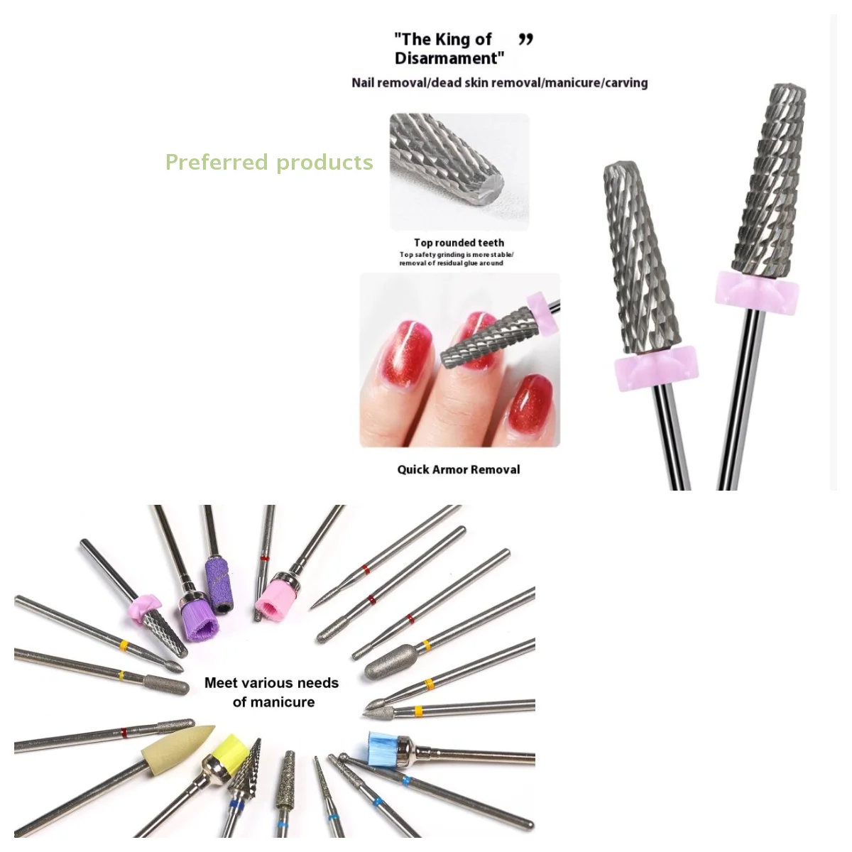 

6Pcs/box Nail Polish Head Cutter Set Cleaning Head Used For Nail Beauty Deburring Gel Dead Skin Care Automatic Polishing Machine