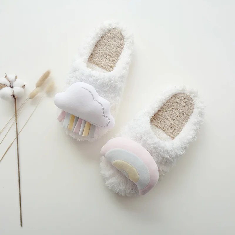 halluci's new winter collection of three-dimensional Soft warm cotton slippers Silent soft soled indoor home slippers