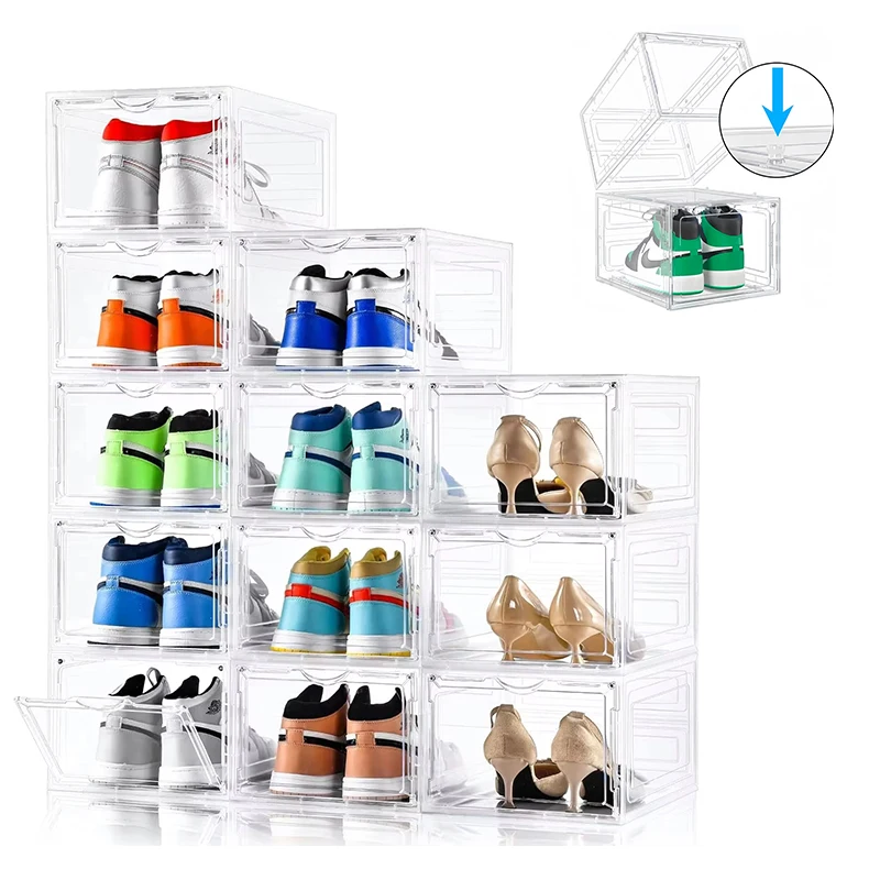 Clear Magnetic Shoe Storage Organizer Pack