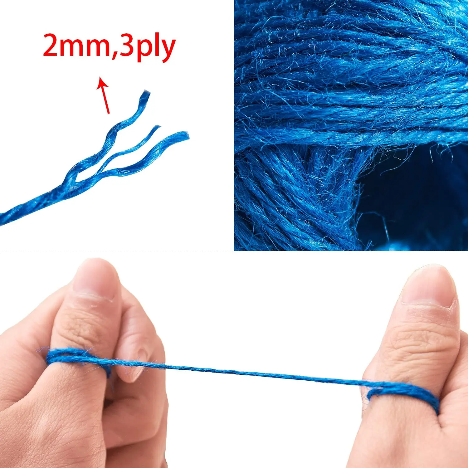 100M/Roll 2mm Colorful Jute Rope Twine Thread Cord Handmade DIY Crafts Rope String Color Gift Packing String Home Textile Decor