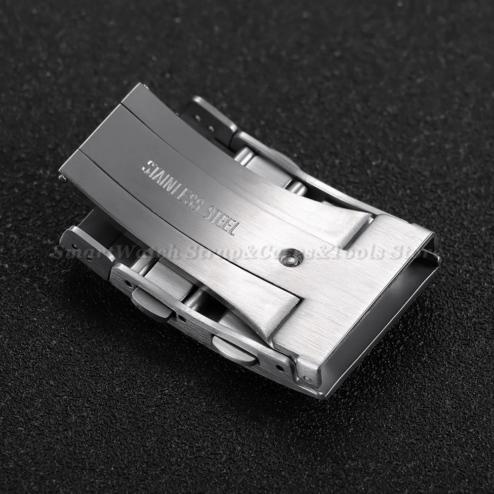 ตัวล็อคสายนาฬิกา 18 มม. 20 มม. 22 มม. สแตนเลส 316L ปรับได้ ปุ่มนาฬิกาแบบด้าน ตัวล็อคโลหะแบบยืดได้ อุปกรณ์เสริมนาฬิกา