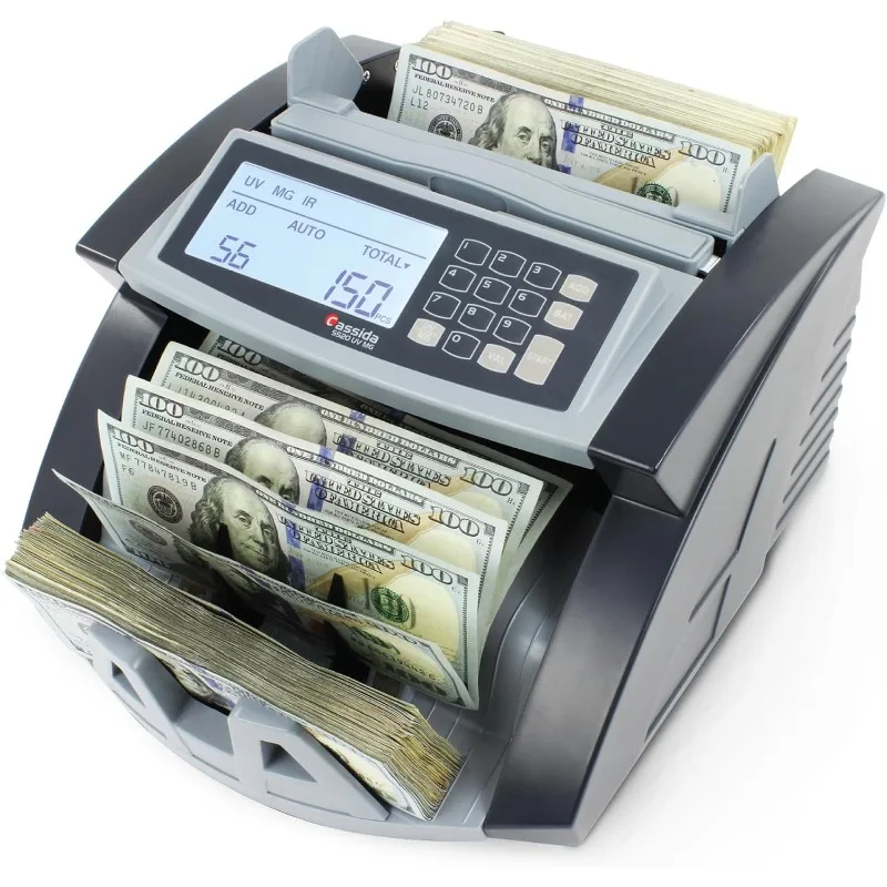 5520 UV/MG - USA Money Counter with ValuCount, UV/MG/IR Counterfeit Detection, Add and Batch Modes - Large LCD Display