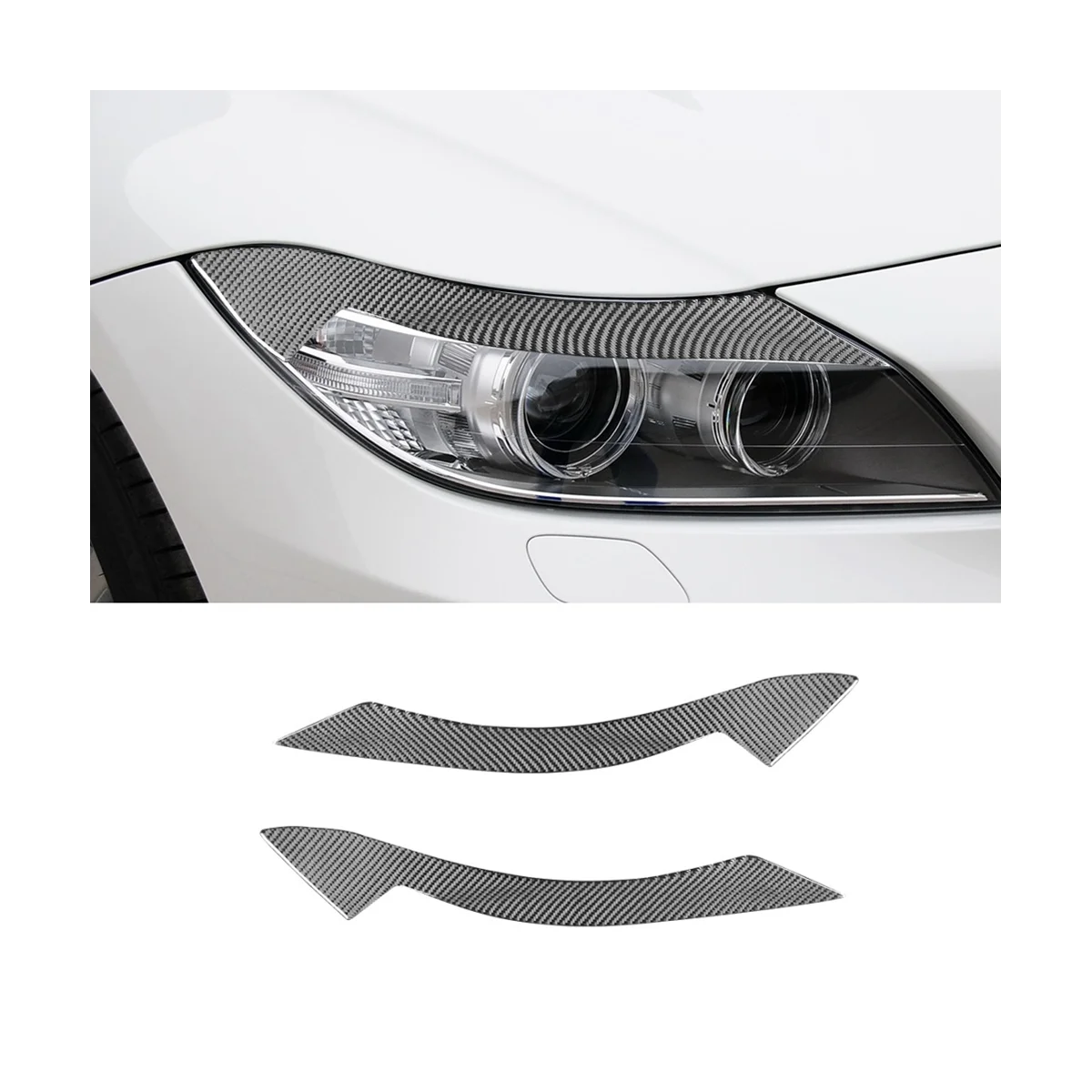 For BMW Z4 E89 2009-2016 Carbon Fiber Headlight Eyebrow Cover Trim Decoration Sticker