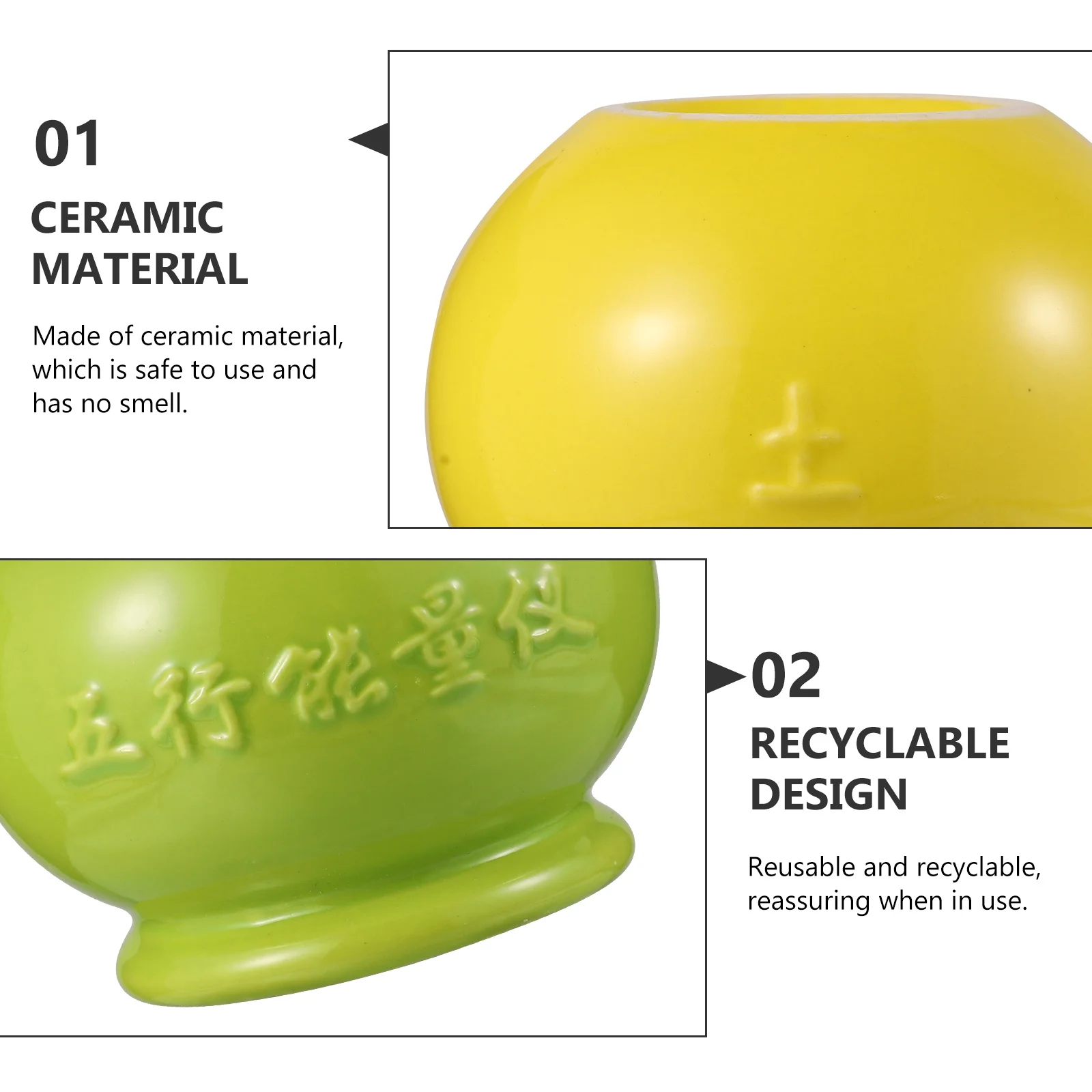 

5Pcs Ceramic Cupping Device Reusable Vacuum Suction Cups Kit Lightweight Portable for Home Instrument