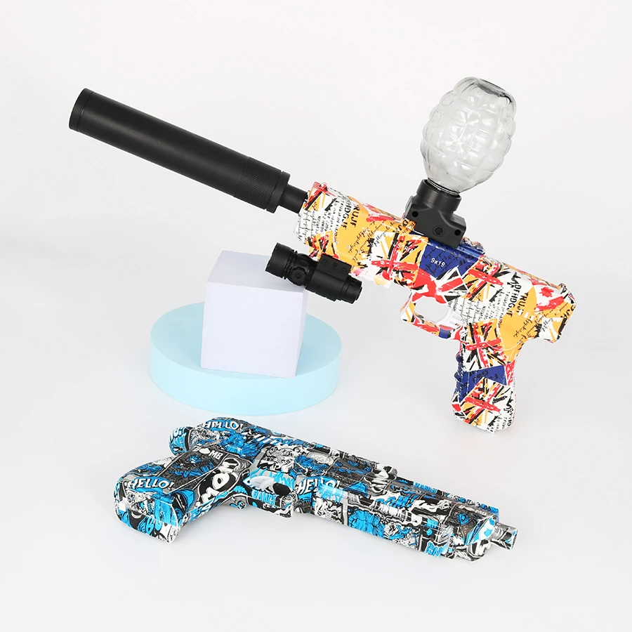 電動ジェルボールブラスター、18インチピストル自動連続発射スプラットボールガン、裏庭用アウトドアアクティビティシューティングゲーム