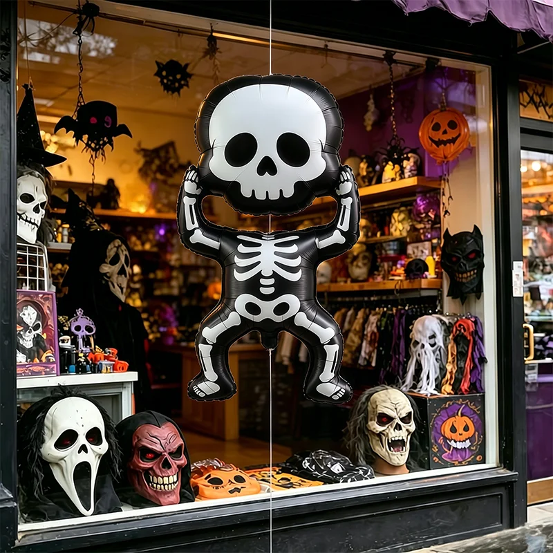 3 Stück SKULL-Ballons, Party-Ballons, Halloween-Dekoration, 22,83 Zoll, niedliche Halloween-Ballons, Party-Dekoration – Detail 2