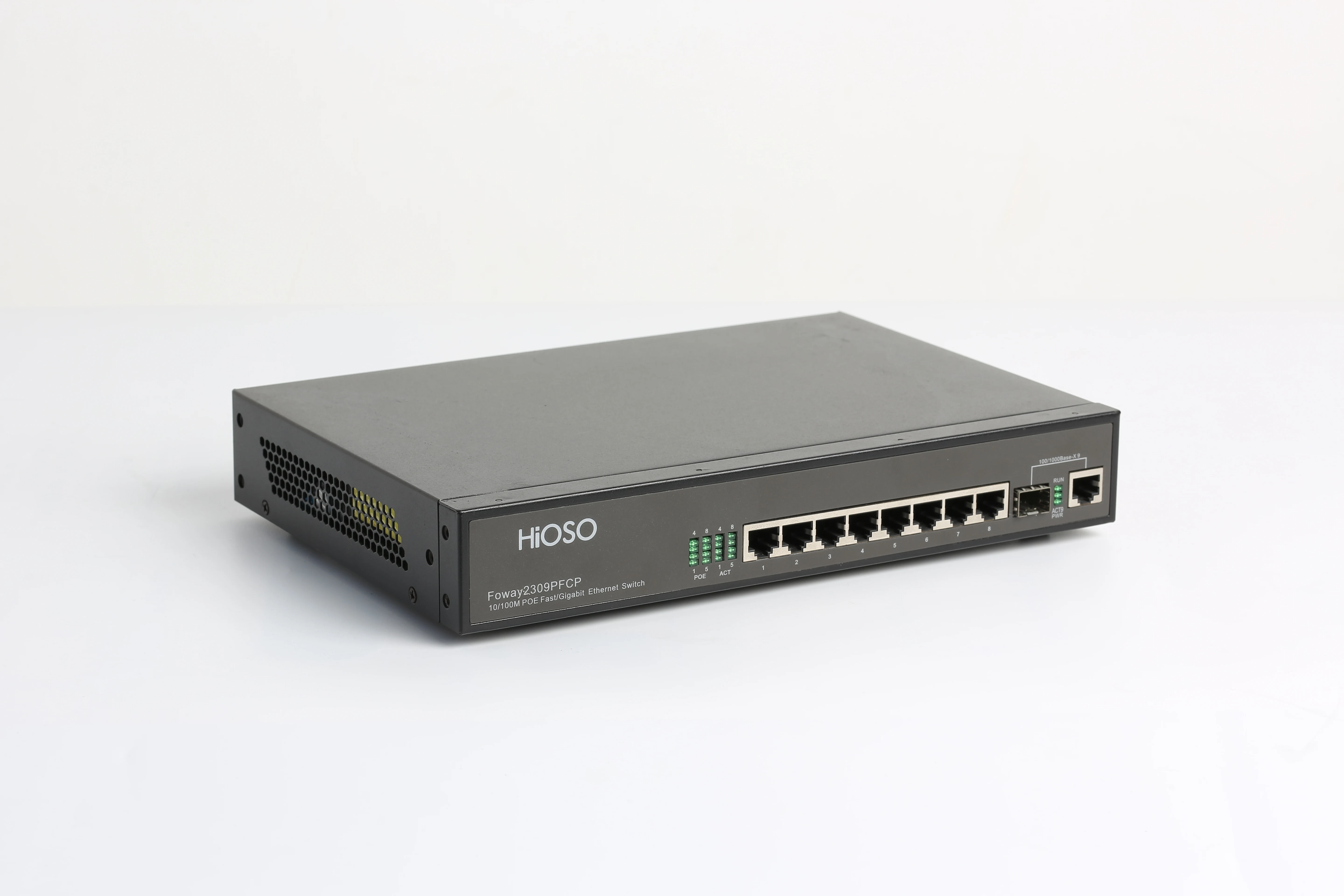 Foway2309PFC 8 ports 10/100M PoE/PSE +1 Combo Security Industrial PoE DC48V 130W Ethernet Switches