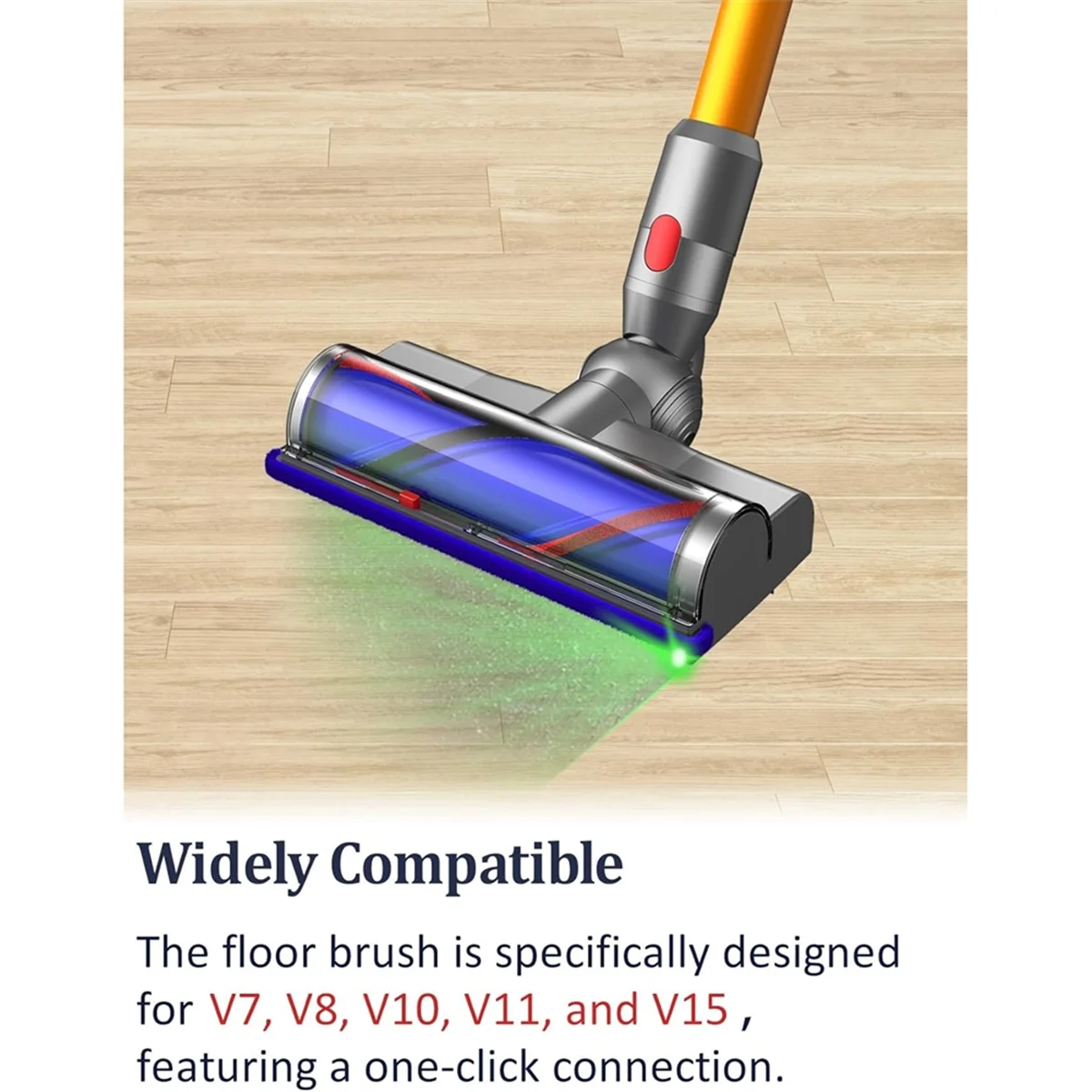 For Dyson V7 V8 V10 V11 V15 Cordless Cleaners Vacuum Attachments Head Turbine Floor Tool with Dust Detect