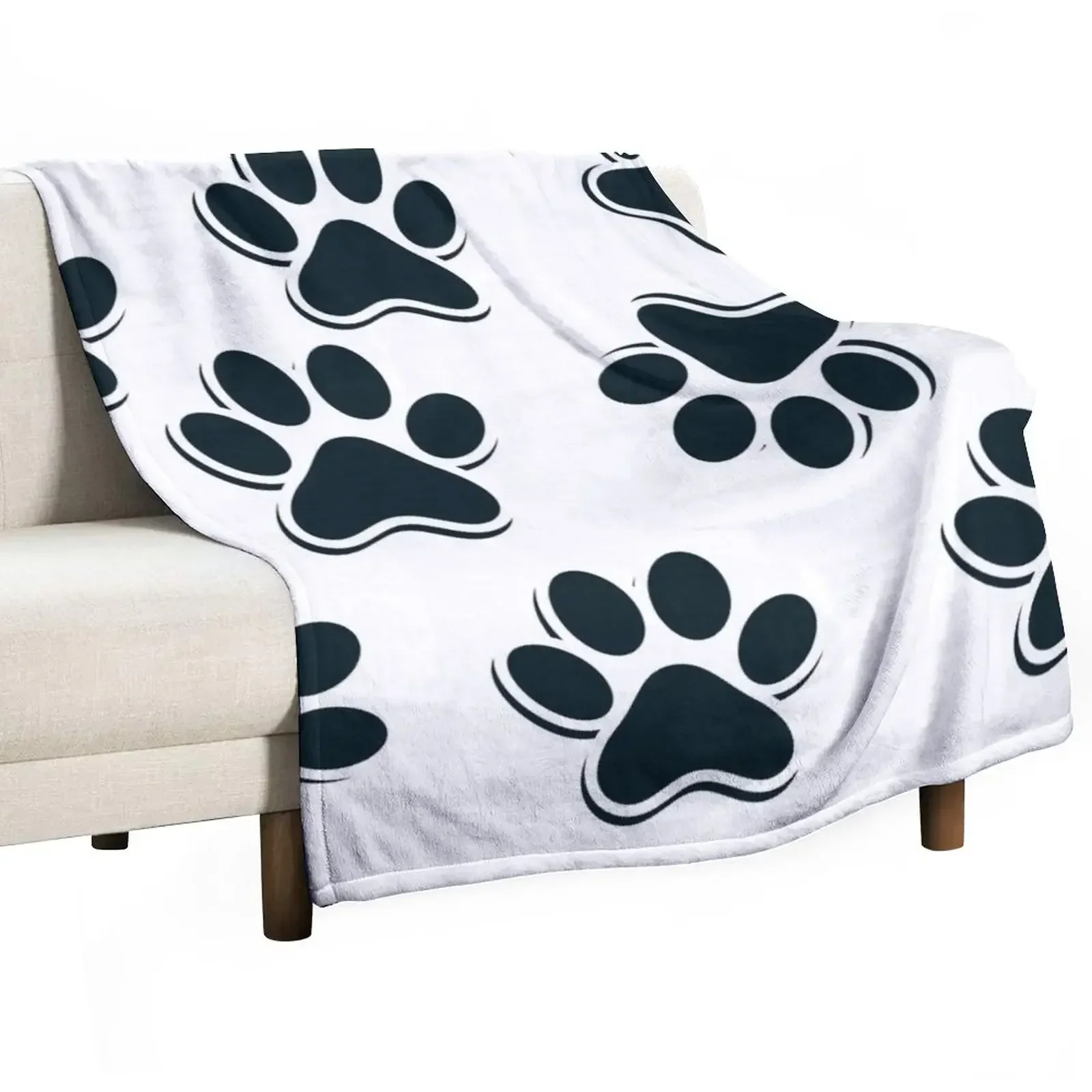 DOG PAW PRINT Throw Blanket Blankets For Baby Soft Plush Plaid Blankets