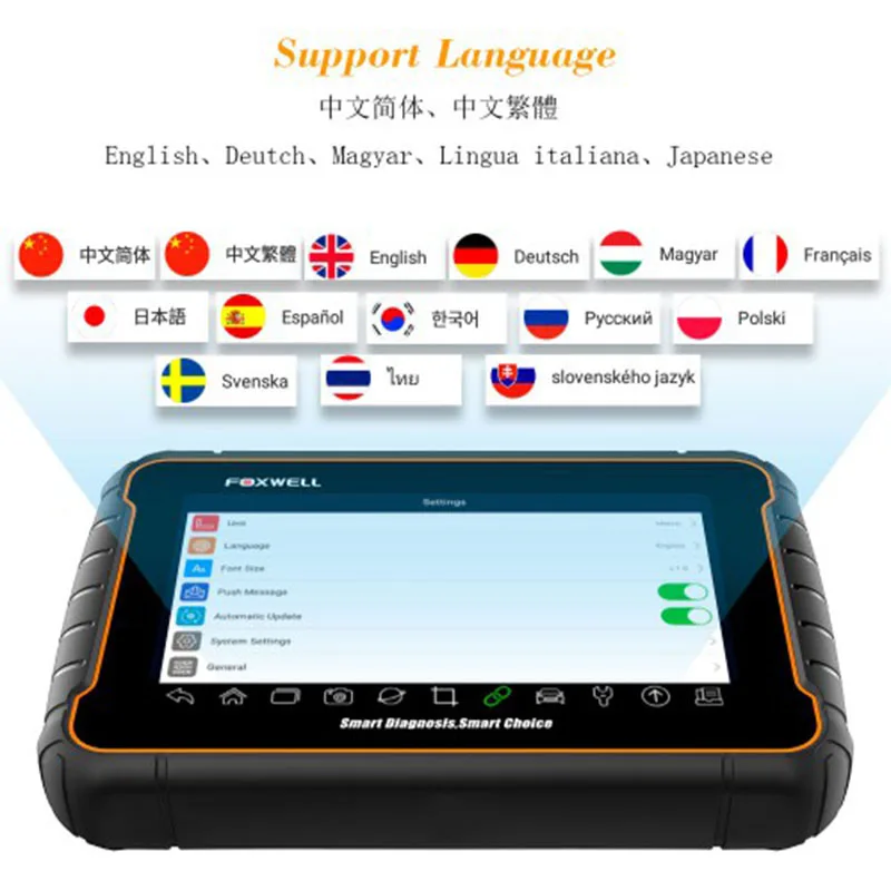 Foxwell GT60 Android Tablet Full System Scanner Support 19+ Special Functions Oil/EPB/Reset/DPF/BMS/Injector/Coding Update GT80