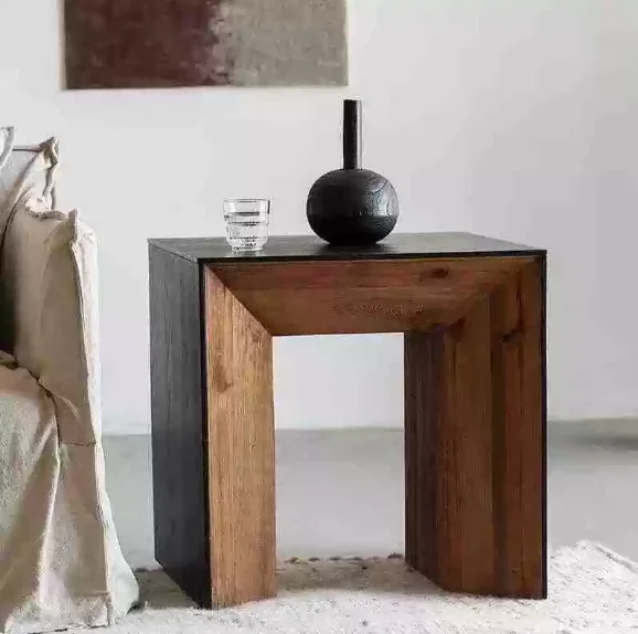 ￥%Solid wood small coffee table, vintage living room sofa side , square wooden table, Japanese minimalist tea table tea stand