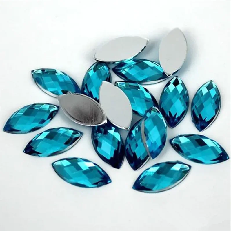 5x10MM 100Pcs/bag Clear Transparent Crystal Acrylic Colored Horse Eye Rhinestone Diy Nail Art Decorative Accessories