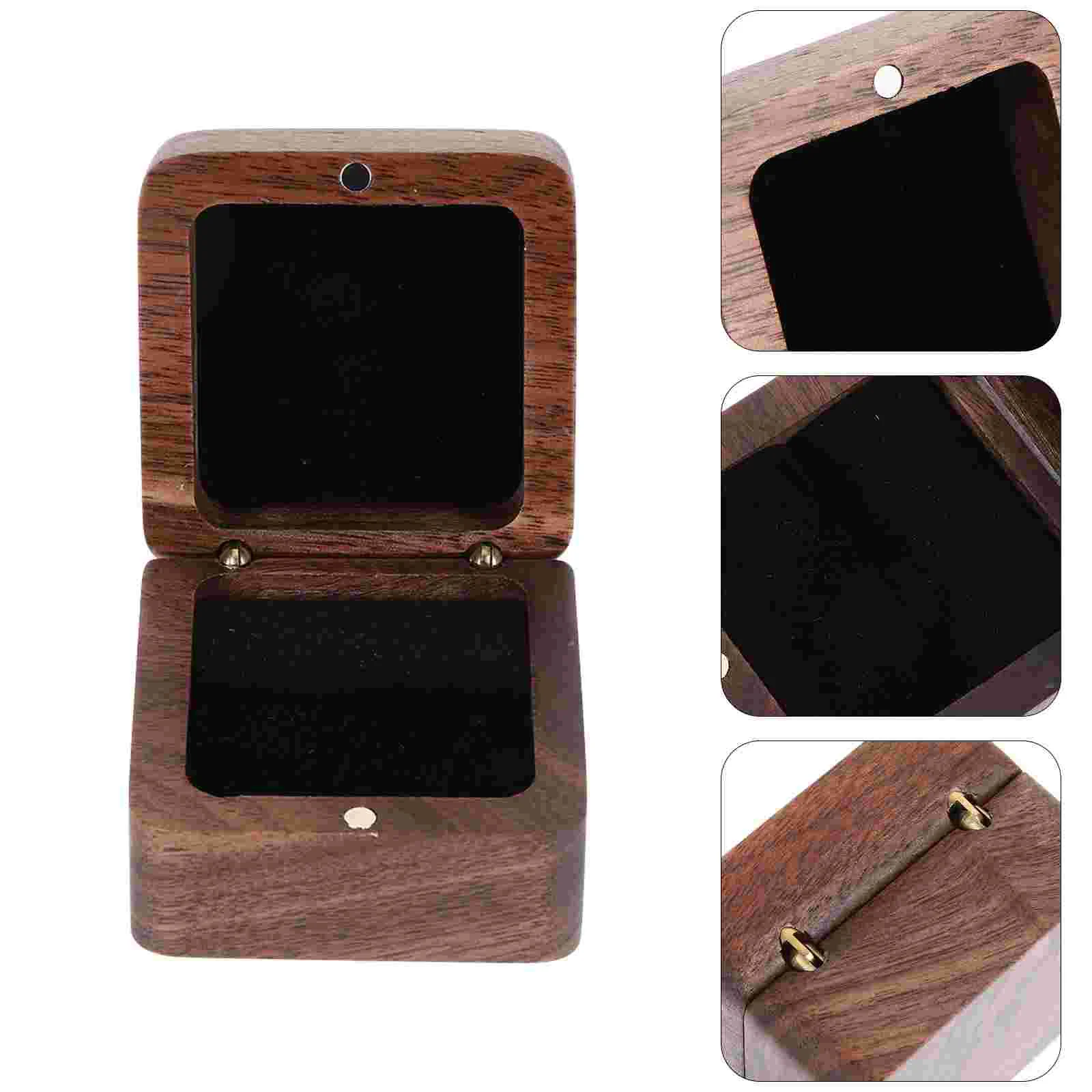 

Wooden Jewelry Box Custom Ring Case Bearer Holder Pillow Boxes for Gift Earrings