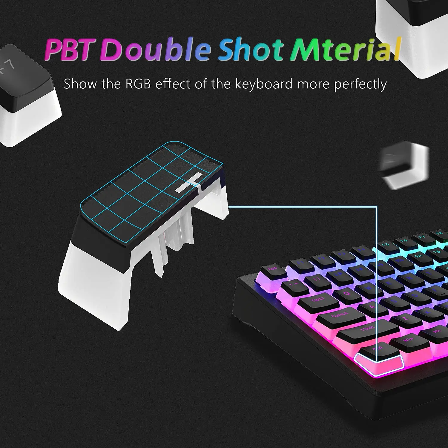 165 Key Pudding PBT Double Shot  Keycaps OEM Profile Custom Keycap Set Suit for 100%, 75%, 65%, 60% Gaming Mechanical Keyboard