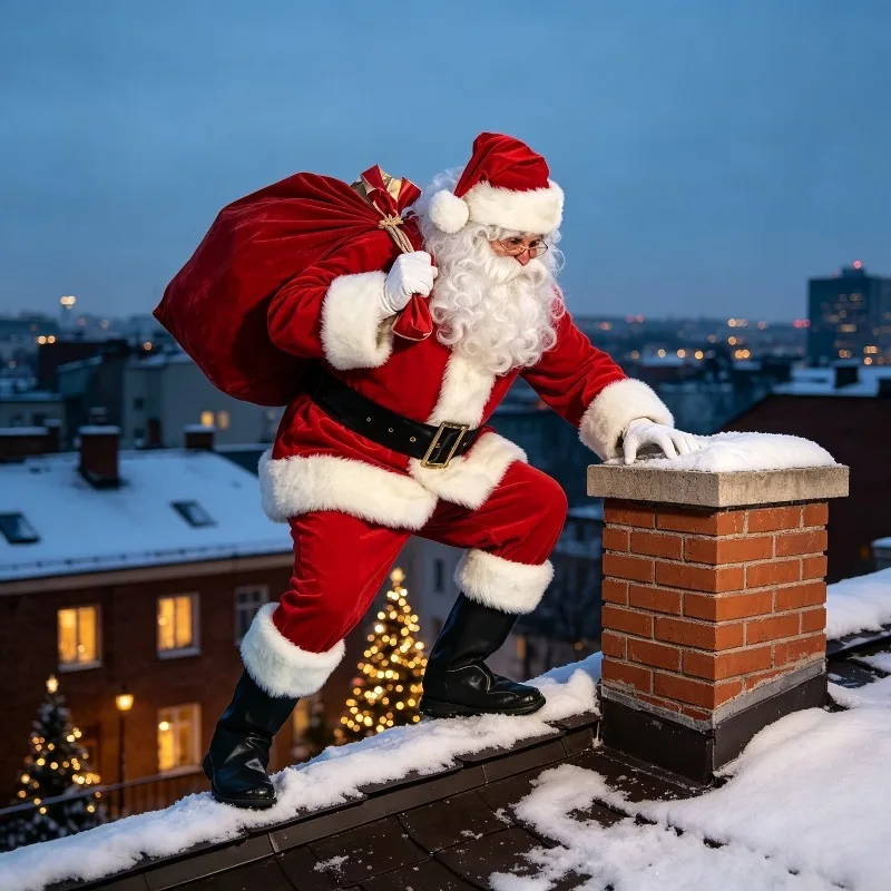 Perfekt für Themenpartys und Cosplay-Aufführungen Weihnachtsmann-Kostüm Erwachsenen-Rotanzug Fünfteiliges Festliches Cosplay-Kostüm