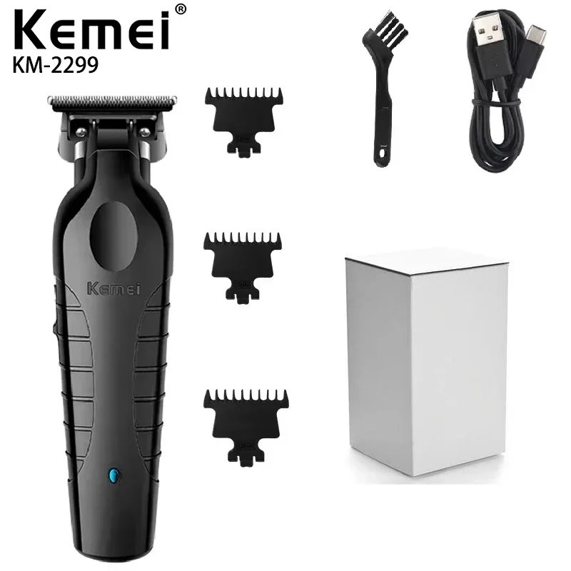 Kemei KM-2299 Black Gold Steel Ceramic Blade Ultra Thin Knife Head Professional Electric Hair Clipper