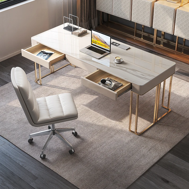 

Французский дизайнерский современный офисный стол Rock Plate Light Роскошный кабинет Офисный стол Домашняя интегрированная офисная мебель Mesa XYOD