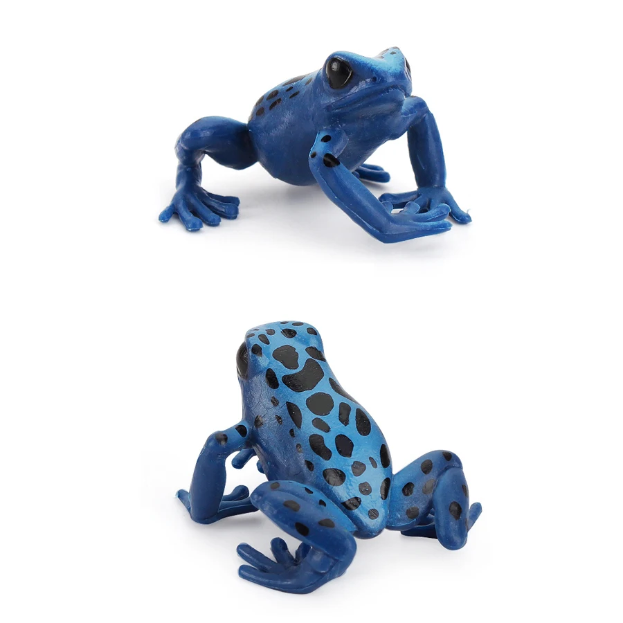 Realistic Plastic Colorful Poison Dart Frogs,Tree Frog Tadpole Rainforest Forest Animal Model Figurines Cake Topper Party Favor