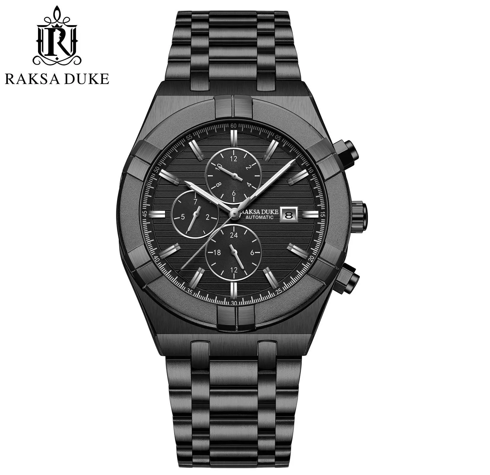 Men's fashion business automatic waterproof luminous stainless steel watch, 30-50 meters waterproof, stainless steel material, m - Detail 1