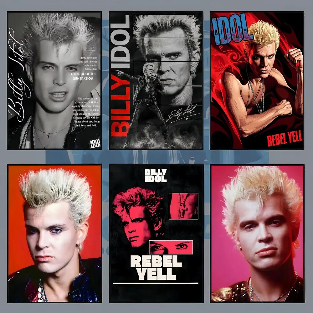 Singer Billy Idol Poster Aesthetic Wall Art Print for Living Room Bedroom Study Office Café Home Decor Stylish Gift