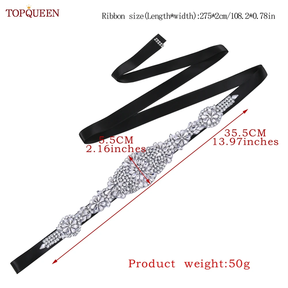 TOPQUEEN S123 Women Luxury Belt Full Rhinestone Wedding Dress Sashes Birde Bridesmaid Accessories Jewel Applique Caftan Girdle