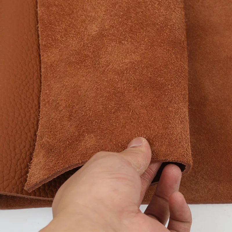 مادة جلد البقر بطبقة رأس سميكة 3.5 مم، نسيج جلد حقيقي، حقيبة ناعمة، وسادة أريكة، مرتبة حصيرة تبريد، جلد بني
