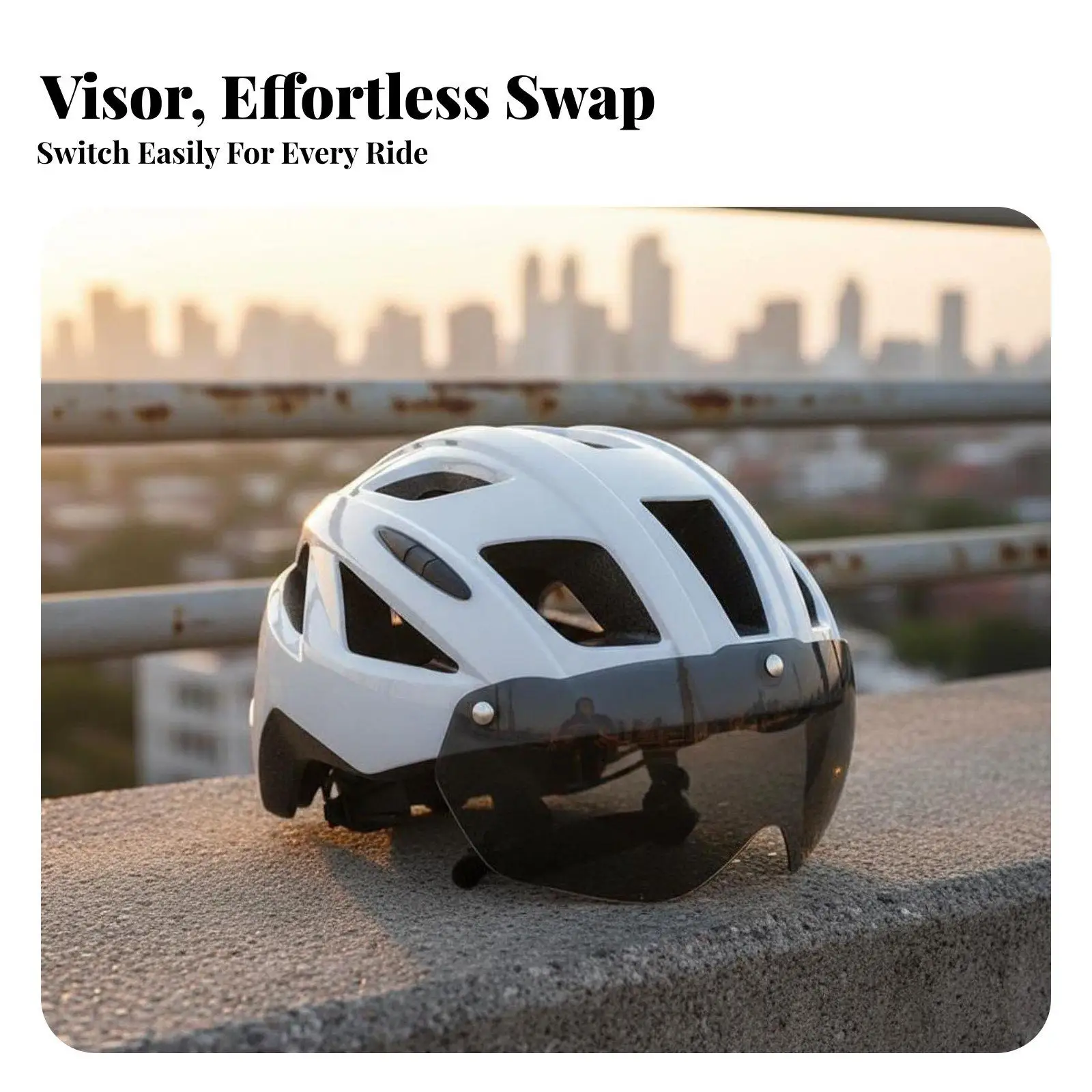 Helmet with Visor S Lightweight Bike Helmet with Visor S Sleek Design for Men, Cyclists, Commuting, Outdoor Riding