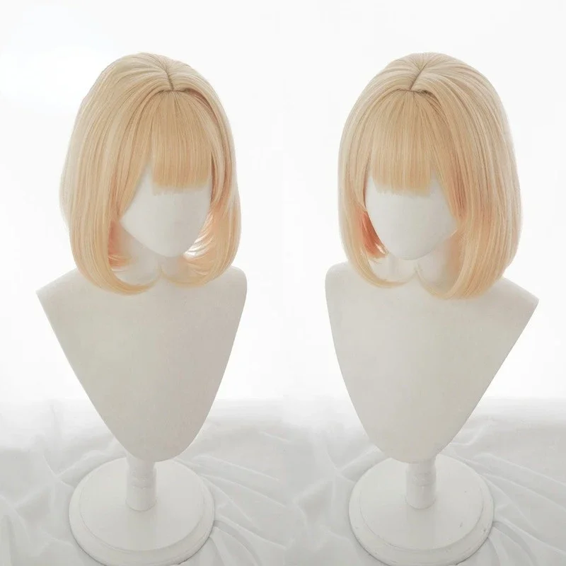 Youtuber Hololive Watson Amelia EN VTuber Cosplay Short Blonde Heat Resistant Synthetic Hair Halloween Carnival Party + Wig Cap