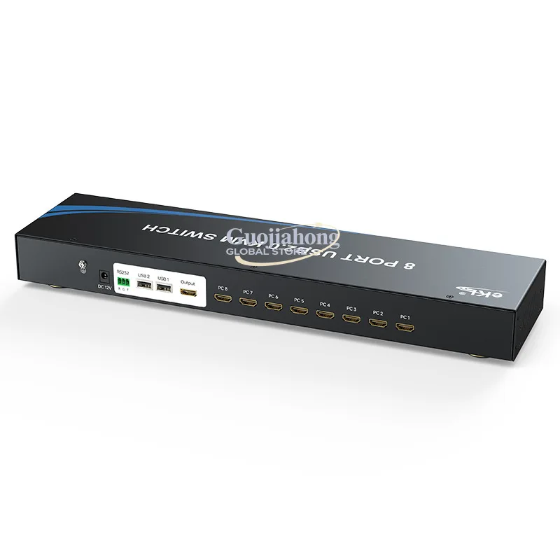 

eKL-SH088 port Manual HD&MI KVM switcher 8 in 1 out h&igh definition 4K@30Hz share 4 USB devices