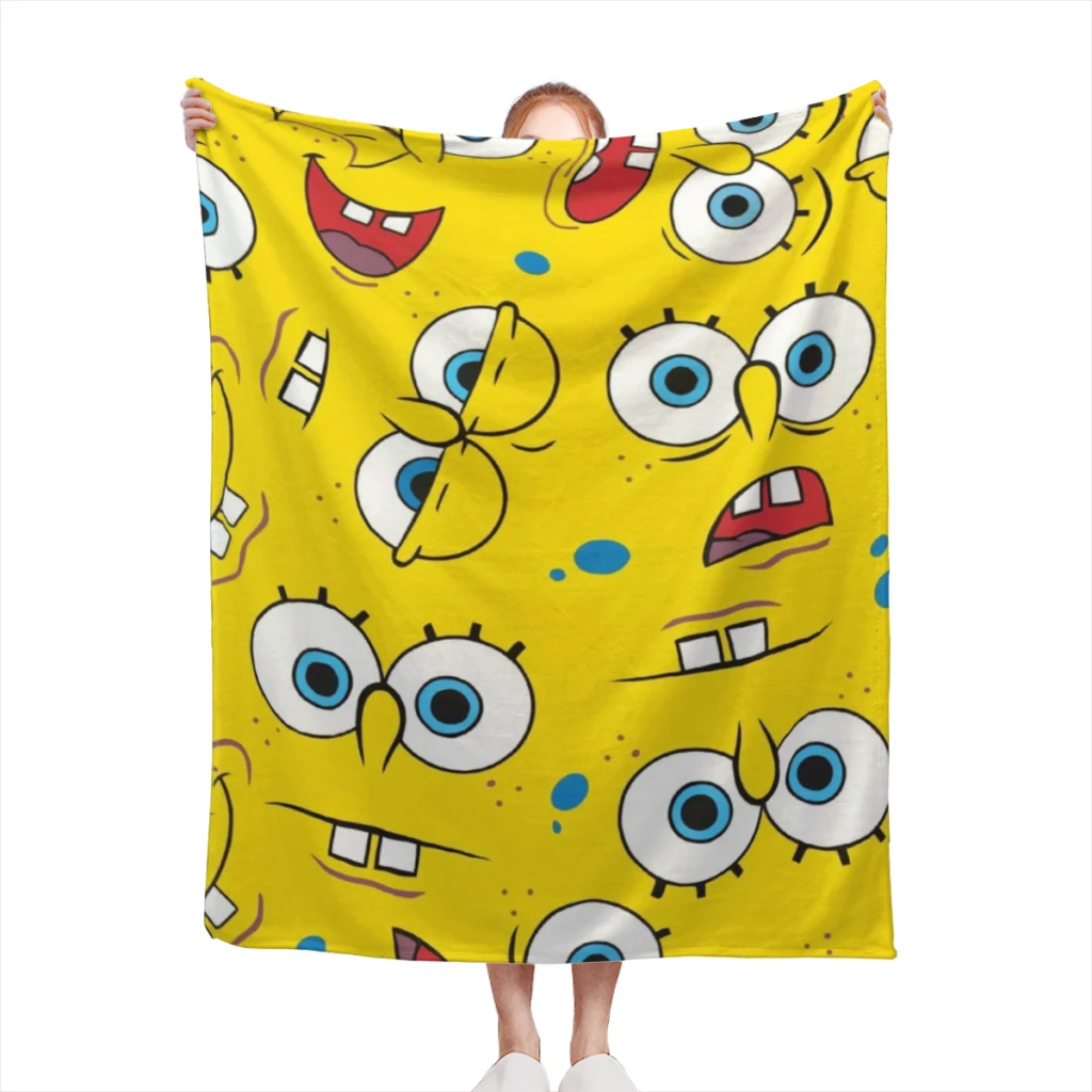 SpongeBob Medium Blanket Comforter Flannel Soft throw Blankets Warm Home and Decoration