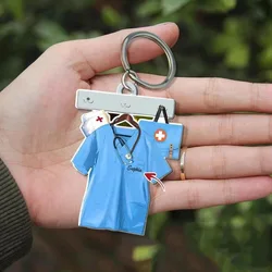 New 5 Hanging Flat Doctor Nurse Uniform Pendant Creative Keychain Car Christmas Tree Home Decoration Party Birthday Gift