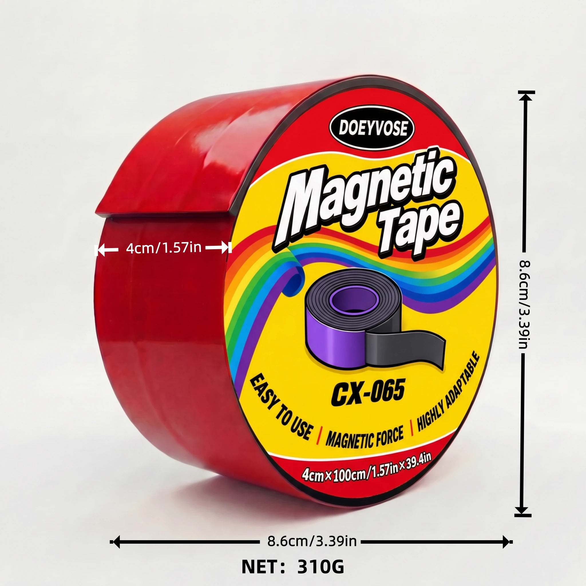 Flexible Self‑Adhesive Magnetic Tape Strip 4cm x 2mm x 1m Magnet Sticker for DIY Crafts