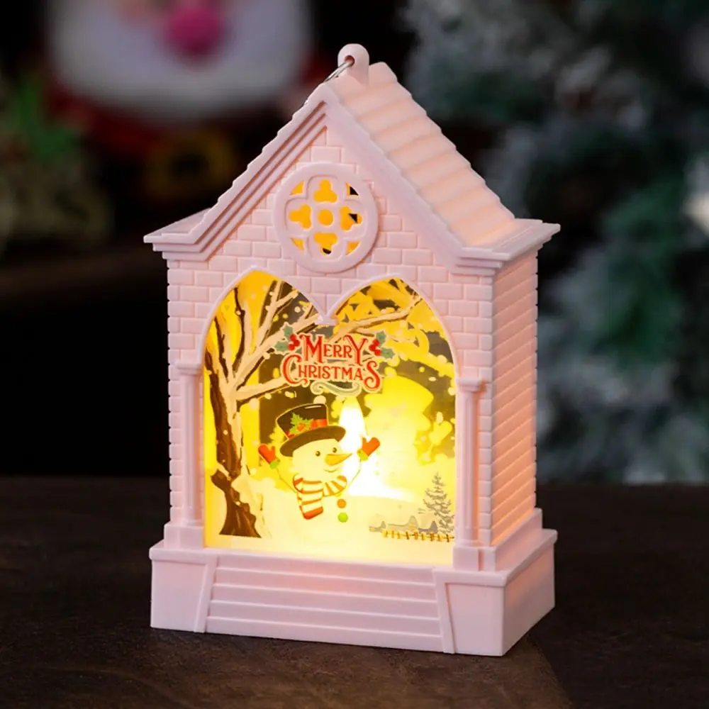 Christmas Tree Christmas House Night Lamp With Hook Snowman Christmas Wind Lamp Elk deer Glowing Desktop Christmas Lamp