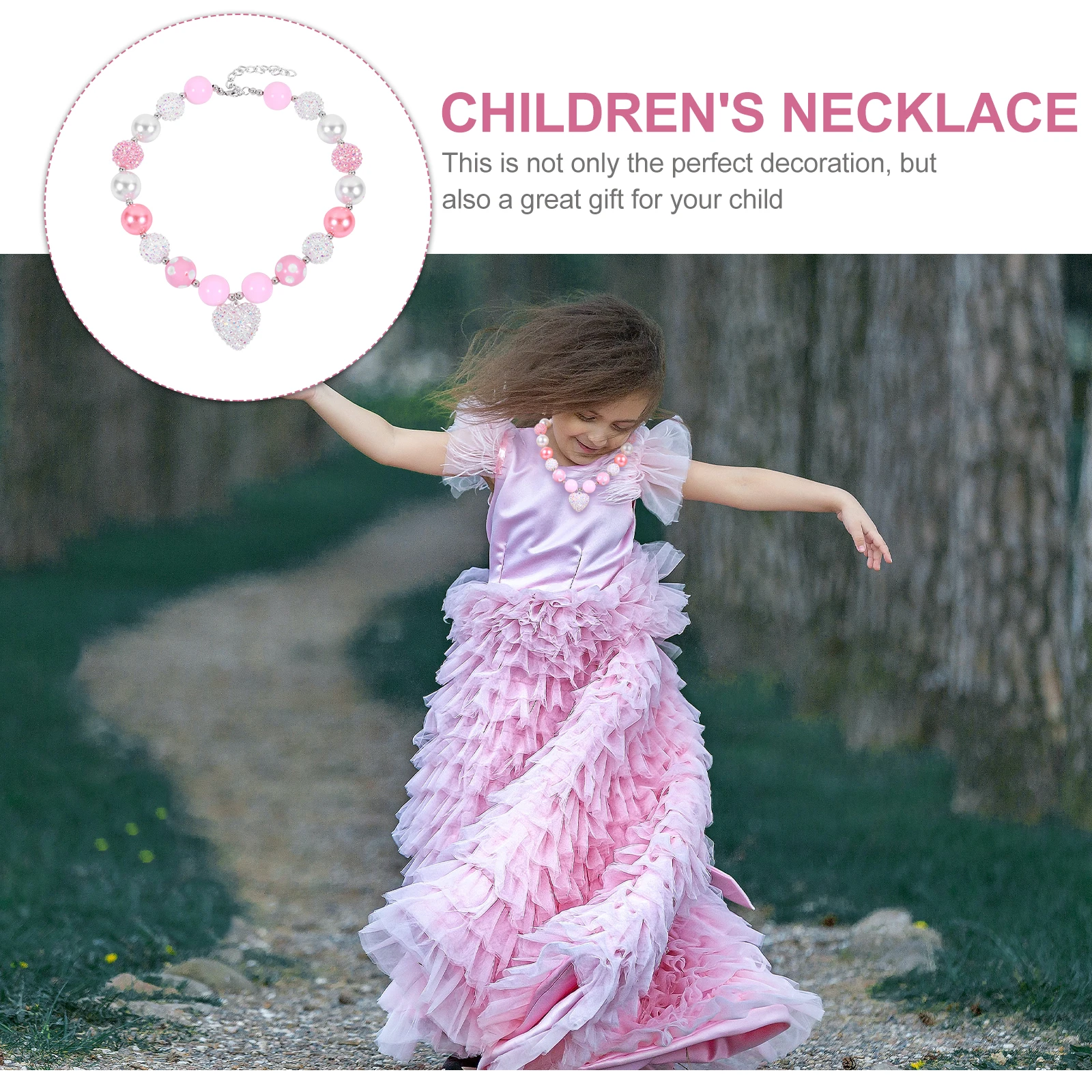 

Beads for Kids Children's Colorful Necklace Toddler Gifts Chunky Beaded Baby Girls