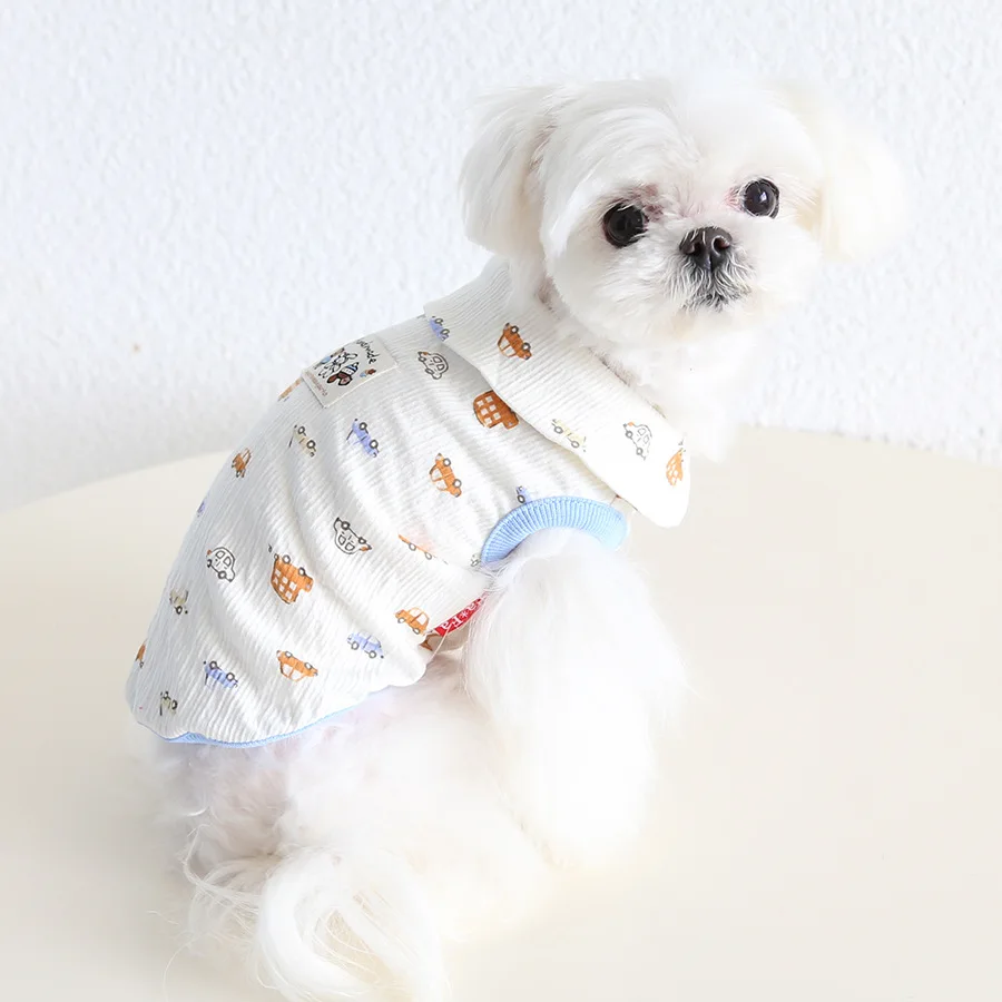 

Mutihome French Bulldog British Bago corgi Dog Clothes Cartoon Cotton Pajamas Spring Summer Dog Cat Clothes Pet Dog Clothes