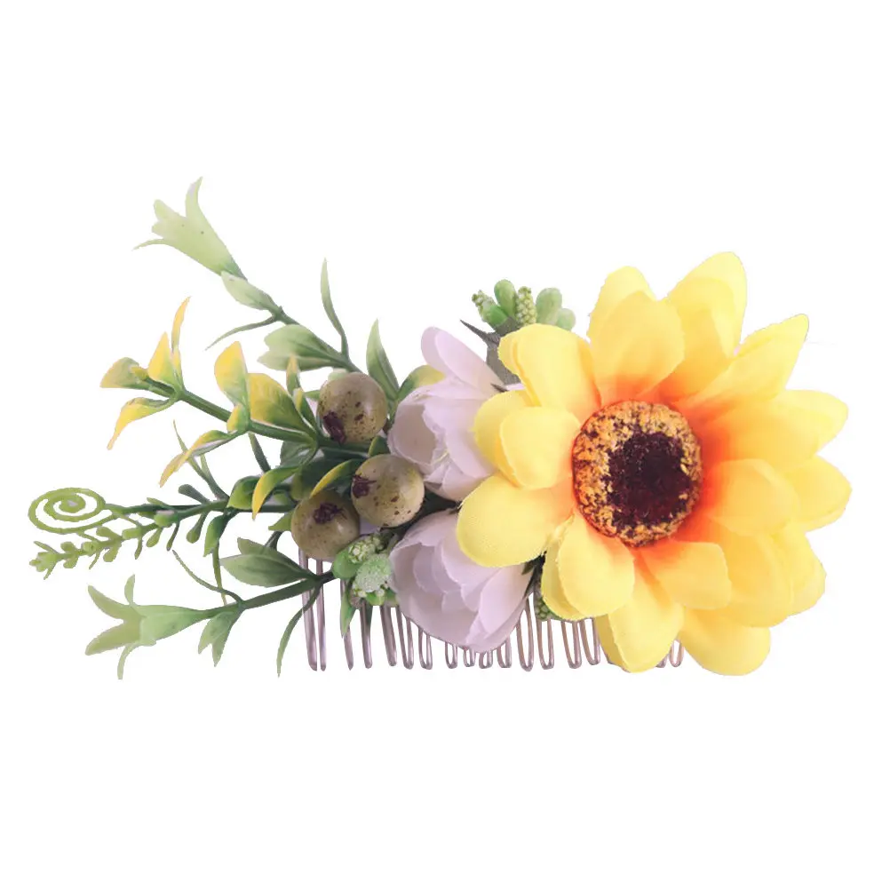 

2Pcs Sunflower Bridal Hair Combs Elegant Long-Lasting Wedding Hair Accessories for Women Party Hairpins Bridal Comb