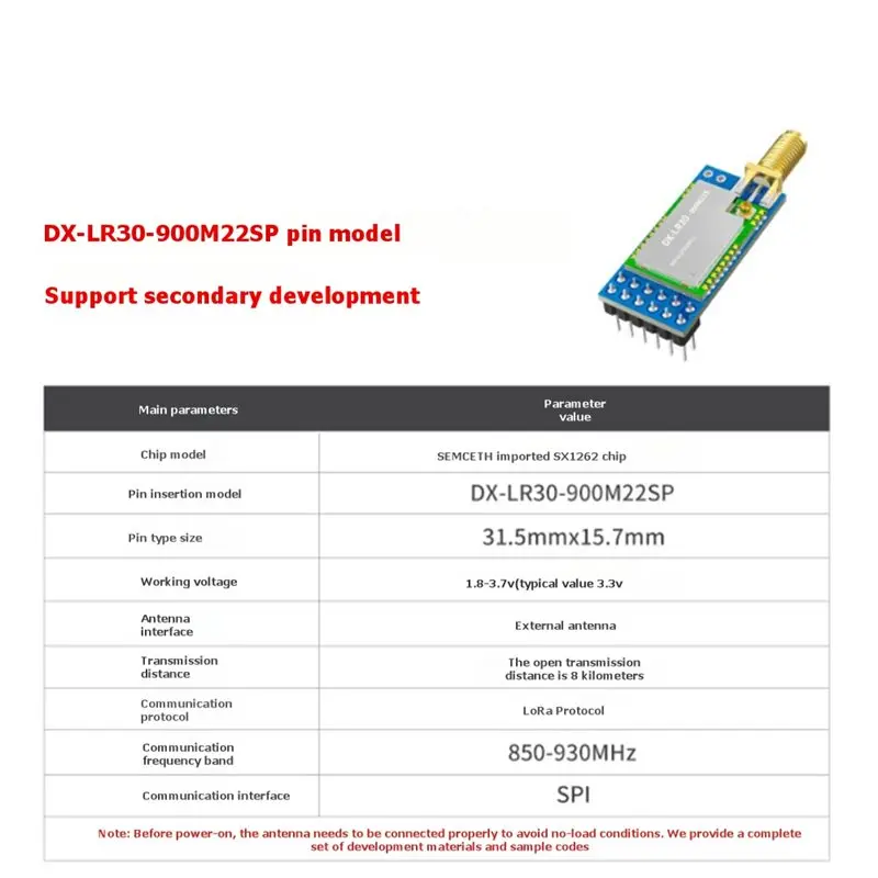 Superior DX-LR30 900M22SP Development Kit SX1262 Chip Lora Module RF Module 868-915Mhz 8Km 22Dbm UART Long Range Lora