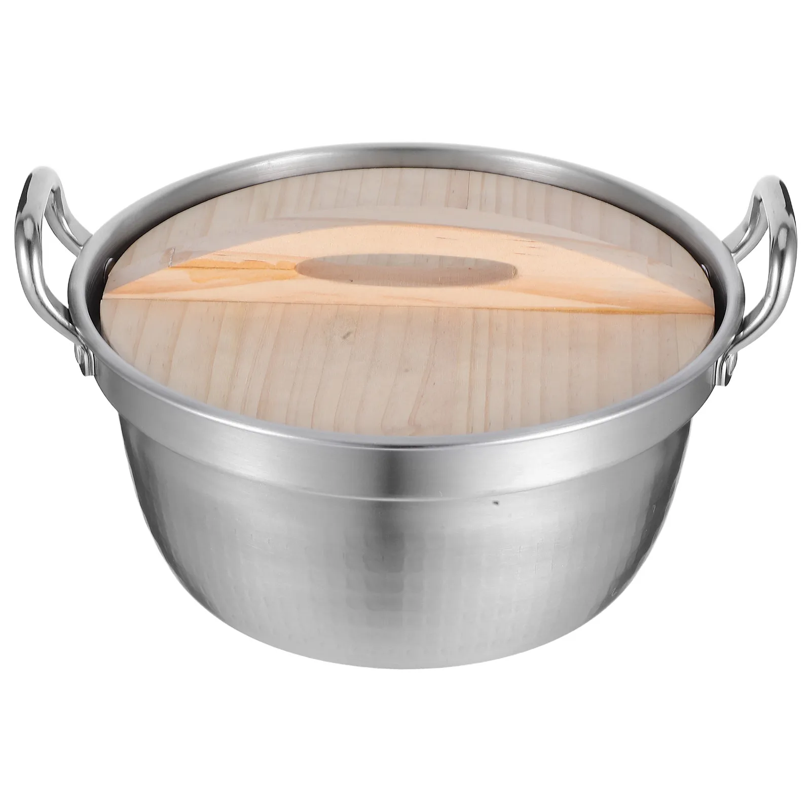 

Double Handle Stainless Steel Soup Pot 1500Ml with Lid Versatile Cooking Pot for Pasta Noodles Stews Sauces Ramen Korean Kitchen