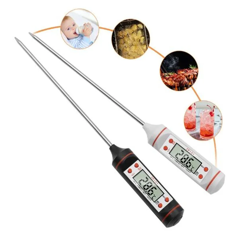 Electronic Thermometer Food Kitchen Oil Thermometer Electron Probe Liquid BBQ Baking Digital Display Temperature Pen Meter TP101