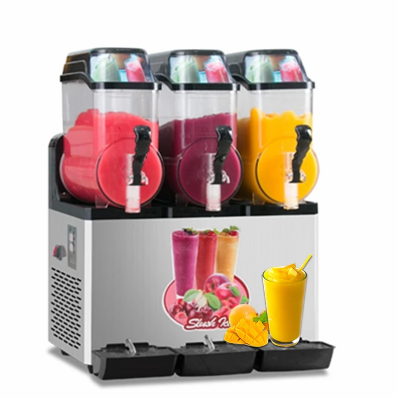 

High Quality Frozen Commerical Alcohol Fruit Space Three tank Small Italian Motor 110v 220v Slushy Machine