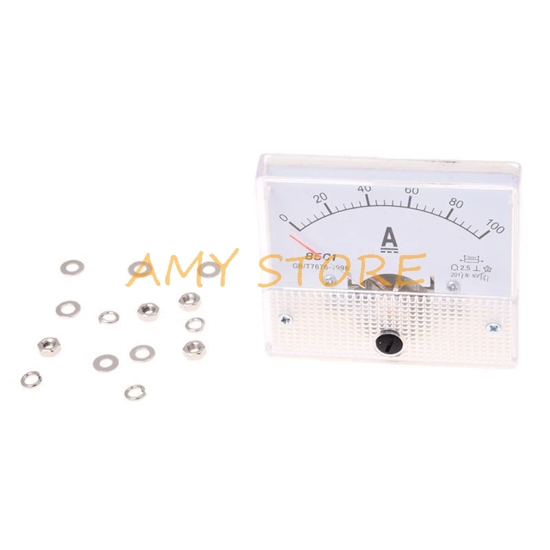 DC 0-100A Current Rectangular Panel Analog Ammeter Measuring Tool 85C1-A