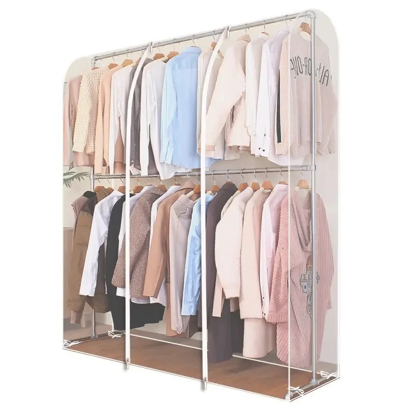 Modern Style Large Space Transparent Home Clothes Dust Cover Stereo Floor-standing Clothes Hanger Dust Cover Clothes Storage Bag