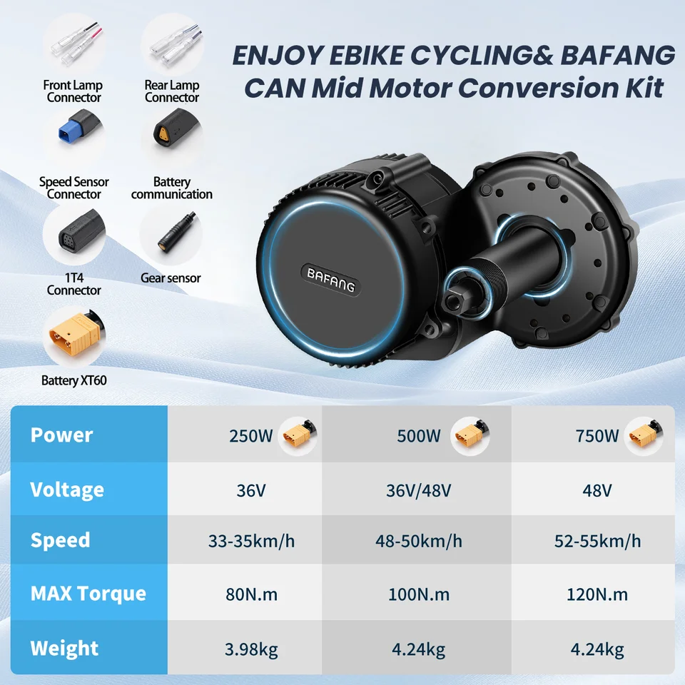 Bafang 750W 500W 48V Kit Mid Drive Motor BBS02 BBS02B Electric Bicycle EBike Conversion Kit Powerful Central E-Bike Engine 68mm image 12