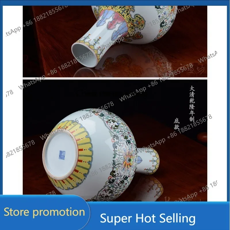 A6239 Handmade vase Pastel celestial ball vase Wanshou Ruyi Jingdezhen ceramic small vase
