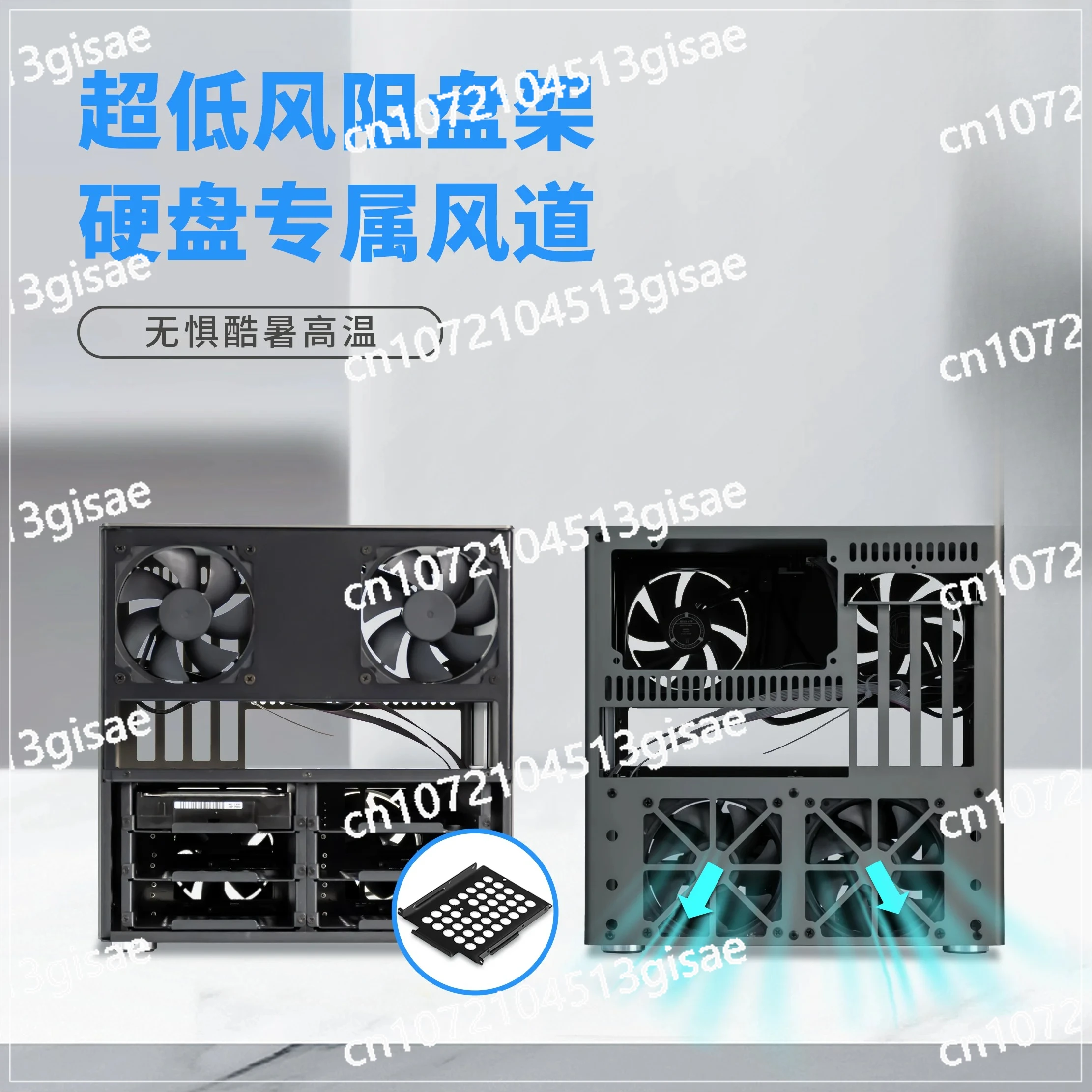 Anodized Aluminum Desktop Computer Case Suitable for MATX Motherboard ATX Power Supply, Auriga 6-row NAS Case 2mm - view 5