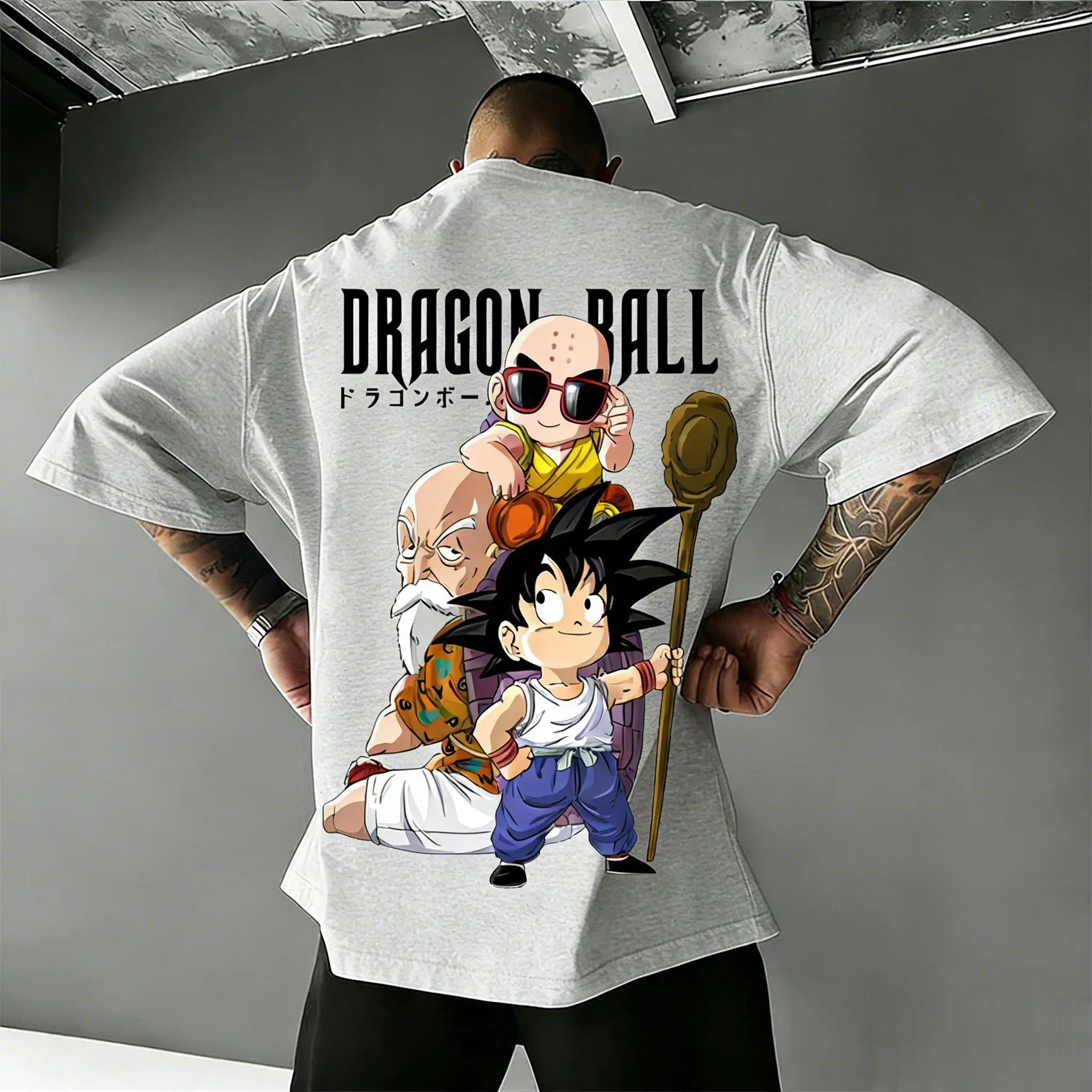 2026 Neues Heißes Sommer-T-Shirt: Dragon Ball Gym Vintage Goku-Print, Übergroßes Fitness-Streetwear Unisex Klassisches T-Shirt