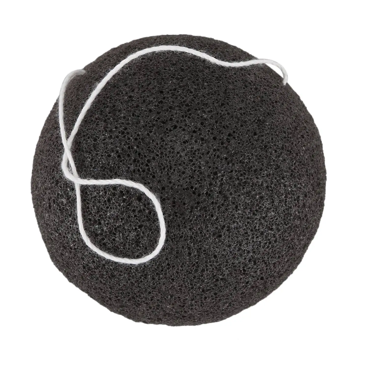 Konjac Konnyaku Jelly Fiber Face Makeup Wash Pad spugna per la pulizia Puff Exfoliator-nero